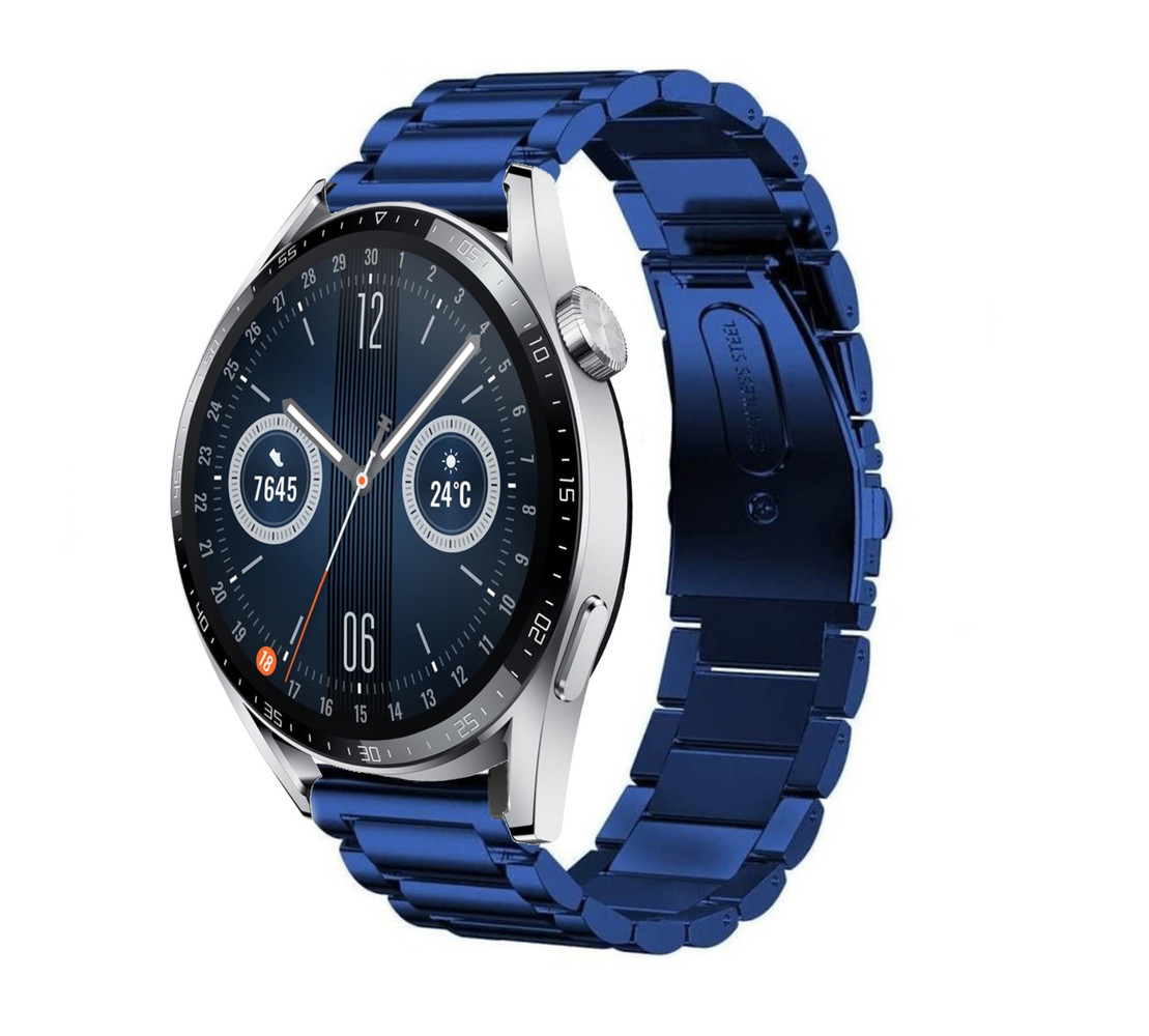 Strap-it Strap-it Bracelet acier Huawei Watch GT 3 46mm (bleu)