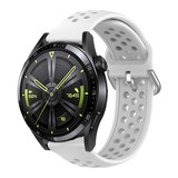 Strap-it Bracelet silicone avec trous Huawei Watch GT 3 46mm (blanc)