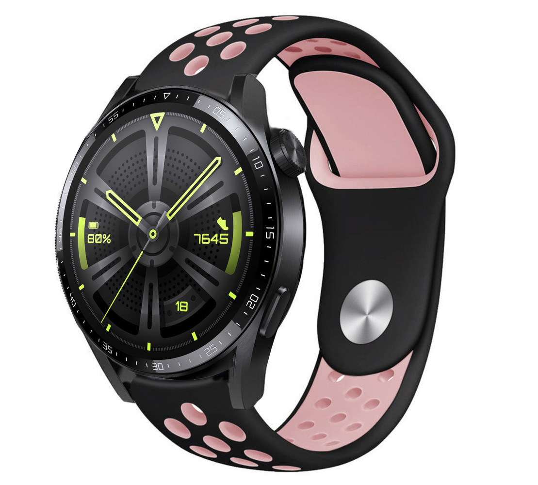 Strap-it Strap-it Bracelet sport Huawei Watch GT 3 46mm (noir/rose) Strap-it Strap-it Bracelet sport Huawei Watch GT 3 46mm (noir/rose)