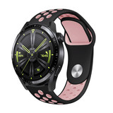 Strap-it Bracelet sport Huawei Watch GT 3 46mm (noir/rose) Strap-it Bracelet sport Huawei Watch GT 3 46mm (noir/rose)