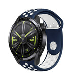 Strap-it Bracelet sport Huawei Watch GT 3 46mm (bleu/blanc) Strap-it Bracelet sport Huawei Watch GT 3 46mm (bleu/blanc)