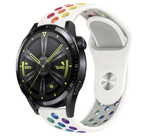 Strap-it Strap-it Bracelet sport Huawei Watch GT 3 46mm (blanc et multicolore)