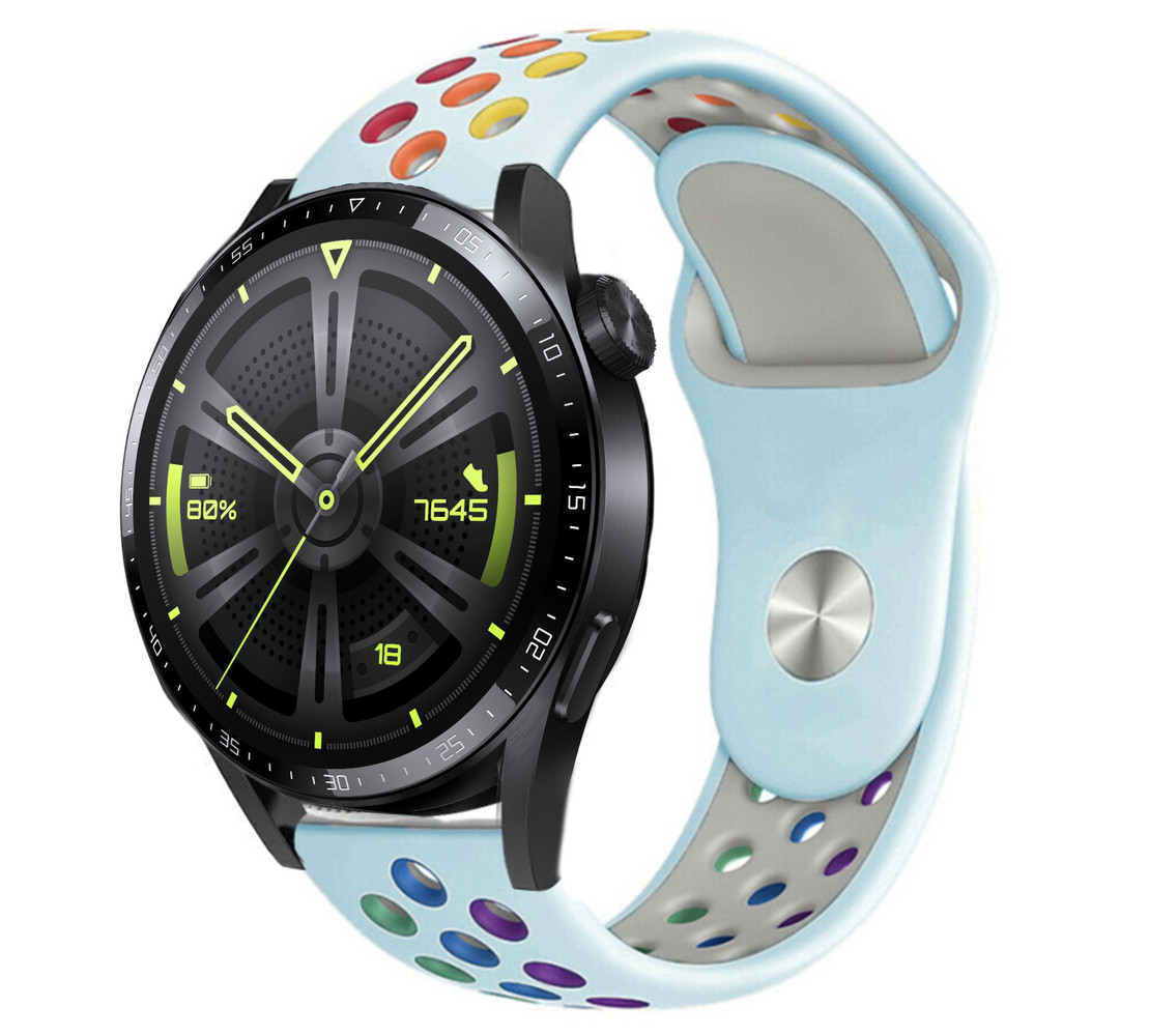 Strap-it Strap-it Bracelet sport Huawei Watch GT 3 46mm (bleu clair et multicolore)