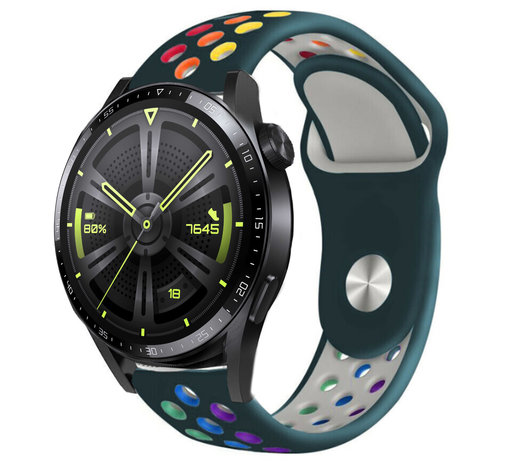 Strap-it Strap-it Bracelet sport Huawei Watch GT 3 46mm (vert pin et multicolore)
