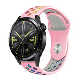 Strap-it Bracelet sport Huawei Watch GT 3 46mm (rose et multicolore) Strap-it Bracelet sport Huawei Watch GT 3 46mm (rose et multicolore)