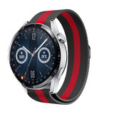 Strap-it Bracelet Milanais Huawei Watch GT 3 46mm (noir/rouge)