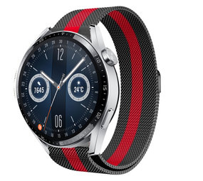 Strap-it Bracelet Milanais Huawei Watch GT 3 46mm (noir/rouge)