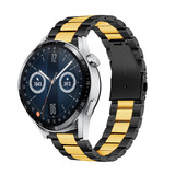 Strap-it Bracelet acier Huawei Watch GT 3 46mm (noir/or)