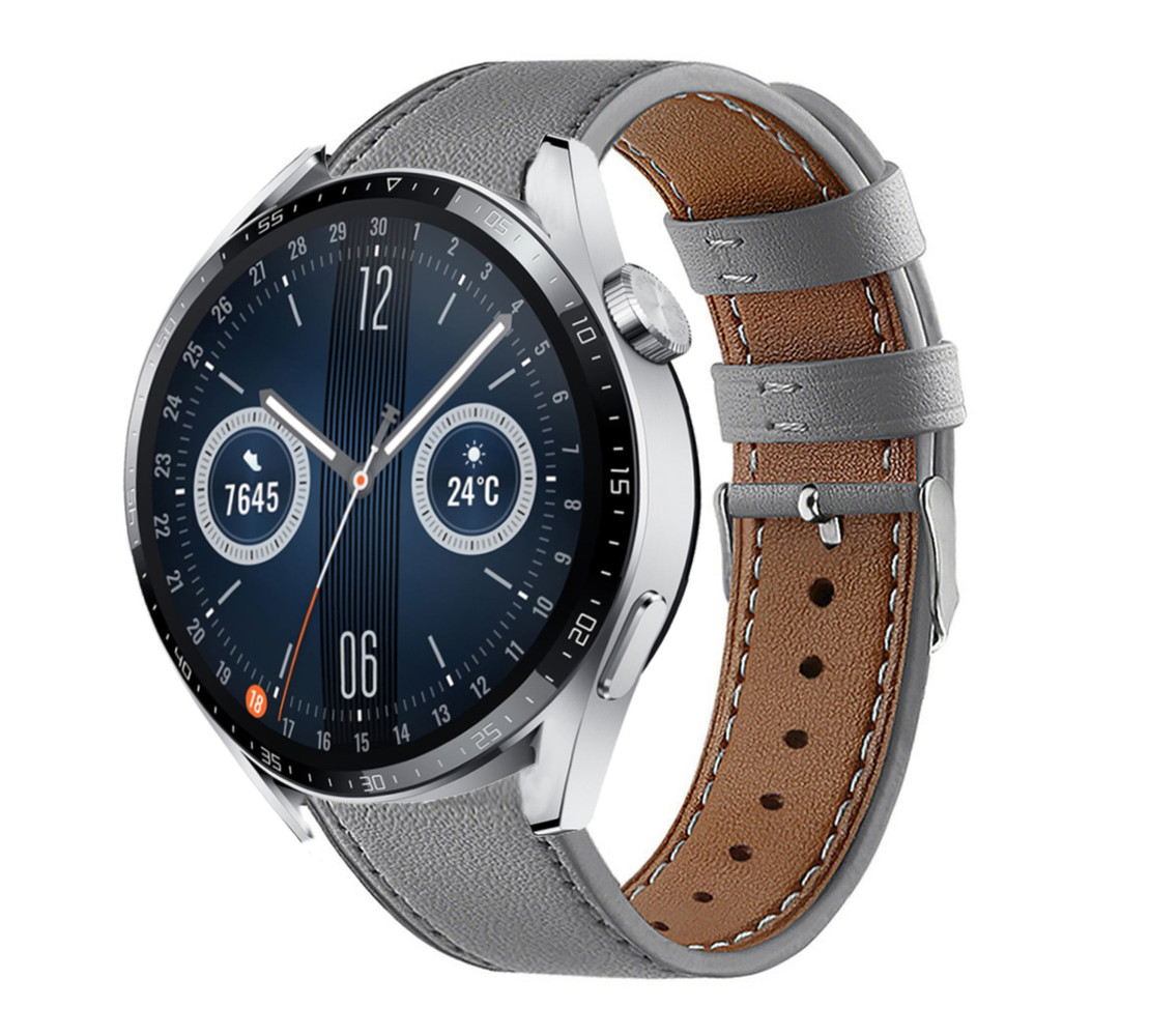 Strap-it Strap-it Bracelet cuir Huawei Watch GT 3 46mm (gris) Strap-it Strap-it Bracelet cuir Huawei Watch GT 3 46mm (gris)