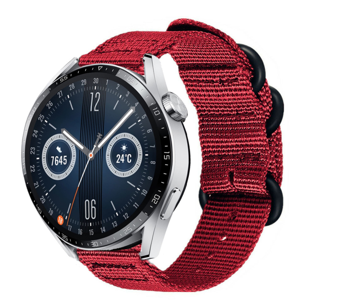 Strap-it Strap-it Bracelet nylon boucle Huawei Watch GT 3 46mm (rouge) Strap-it Strap-it Bracelet nylon boucle Huawei Watch GT 3 46mm (rouge)