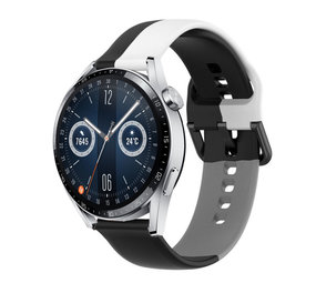 Strap-it Bracelet triple sport Huawei Watch GT 3 46mm (noir-blanc-gris)