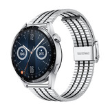 Strap-it Bracelet acier inoxydable Huawei Watch GT 3 46mm (argent/noir)