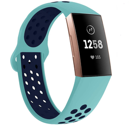 Strap-it Bracelet sport Fitbit Charge 3 (aqua/bleu foncé)