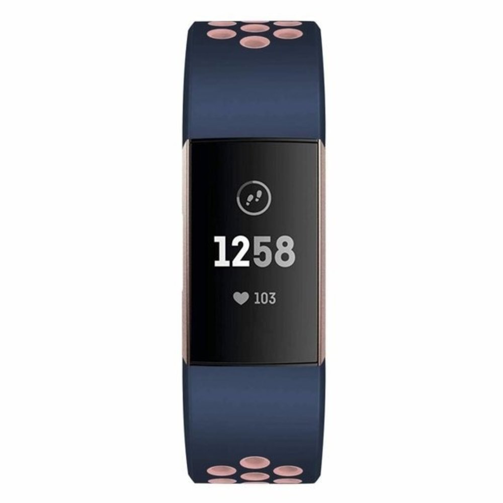 Strap-it Strap-it Bracelet sport Fitbit Charge 4 (bleu foncé/rose)