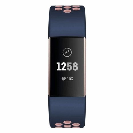 Strap-it Strap-it Bracelet sport Fitbit Charge 4 (bleu foncé/rose)