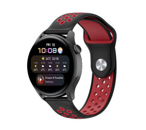 Strap-it Bracelet sport Huawei Watch 3 / 3 Pro (noir/rouge) Strap-it Bracelet sport Huawei Watch 3 / 3 Pro (noir/rouge)