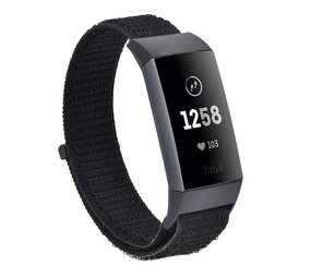 Strap-it Bracelet nylon Fitbit Charge 4 (noir)