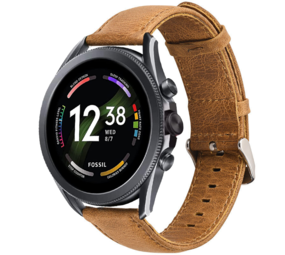 Strap-it Bracelet cuir Fossil Gen 6 - 44mm (marron)