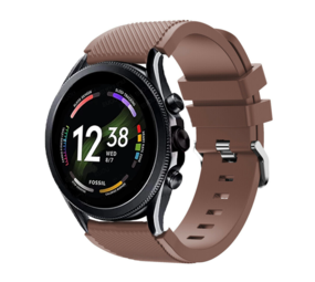 Strap-it Bracelet silicone Fossil Gen 6 - 44mm  (marron café)