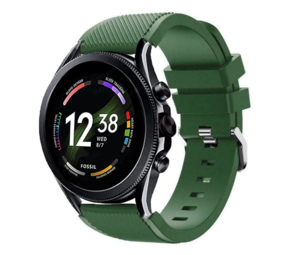 Strap-it Bracelet silicone Fossil Gen 6 - 44 mm (vert armée)