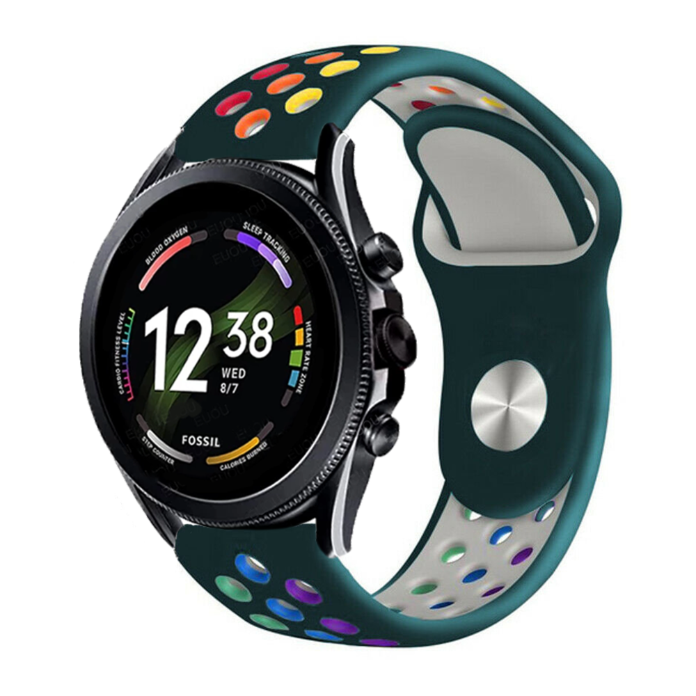 Strap-it Strap-it Bracelet sport Fossil gen 6 - 44mm (vert sapin coloré)