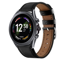 Strap-it Bracelet cuir Fossil Gen 6 - 44mm (serré-noir)