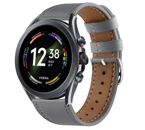 Strap-it Bracelet cuir Fossil Gen 6 - 44mm (gris)