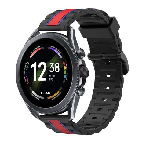 Strap-it Strap-it Bracelet Special Edition Fossil Gen 6 - 44mm (noir/rouge)