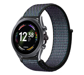 Strap-it Bracelet nylon Fossil Gen 6 - 44mm (noir/bleu)