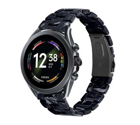 Strap-it Bracelet résine Fossil Gen 6 - 44mm (noir/blanc) Strap-it Bracelet résine Fossil Gen 6 - 44mm (noir/blanc)