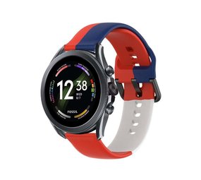 Strap-it Bracelet triple sport Fossil Gen 6 - 44mm (rouge-blanc-bleu)