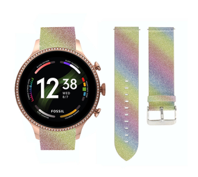 Strap-it Bracelet cuir briller Fossil Gen 6 - 44mm (arc-en-ciel)