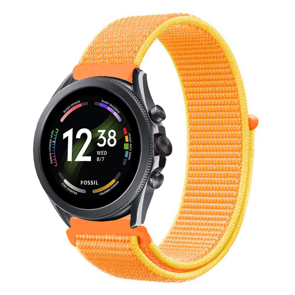Strap-it Strap-it Bracelet nylon Fossil Gen 6 - 44mm (orange-jaune)