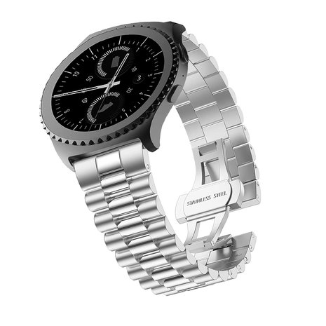 Strap-it Strap-it Bracelet acier présidentiel Samsung Galaxy Watch 42mm (argent) Strap-it Strap-it Bracelet acier présidentiel Samsung Galaxy Watch 42mm (argent)
