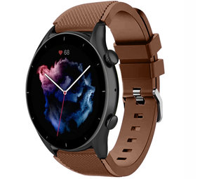 Strap-it Bracelet silicone Amazfit GTR 3 (Pro) (brun café)