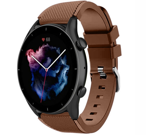 Strap-it Strap-it Bracelet silicone Amazfit GTR 3 (Pro) (brun café)