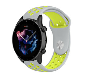 Strap-it Bracelet sport Amazfit GTR 3 (Pro) (gris/jaune) Strap-it Bracelet sport Amazfit GTR 3 (Pro) (gris/jaune)