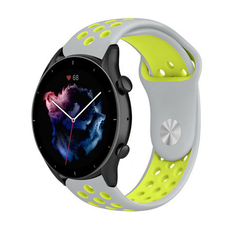 Strap-it Strap-it Bracelet sport Amazfit GTR 3 (Pro) (gris/jaune)