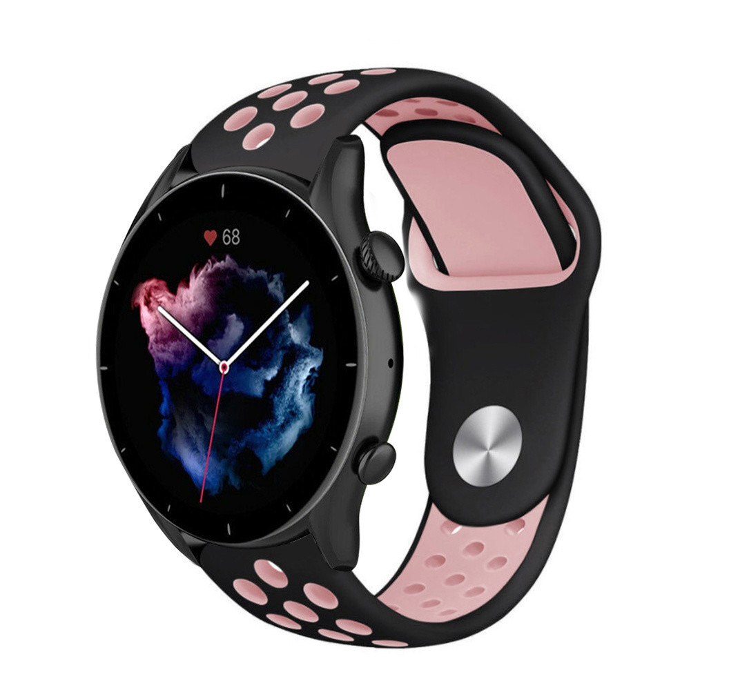 Strap-it Strap-it Bracelet sport Amazfit GTR 3 (Pro) (noir/rose) Strap-it Strap-it Bracelet sport Amazfit GTR 3 (Pro) (noir/rose)
