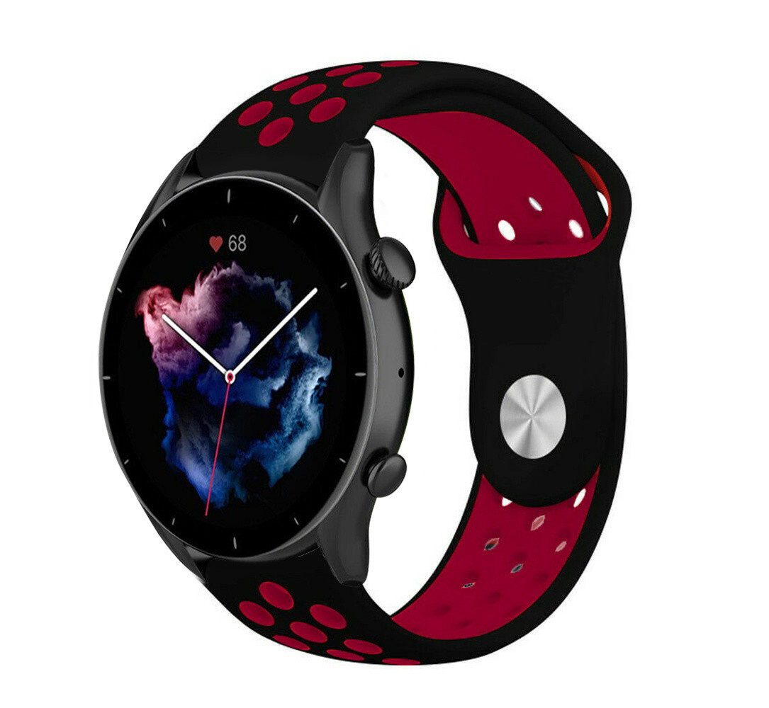 Strap-it Strap-it Bracelet sport Amazfit GTR 3 (Pro) (noir/rouge)