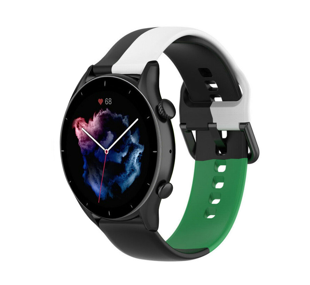 Strap-it Strap-it Bracelet triple sport Amazfit GTR 3 (Pro) (noir/blanc/vert)