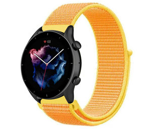 Strap-it Bracelet nylon Amazfit GTR 3 (Pro) (jaune clair)
