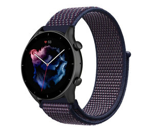 Strap-it Bracelet nylon Amazfit GTR 3 (Pro) (violet-bleu)