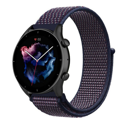Strap-it Strap-it Bracelet nylon Amazfit GTR 3 (Pro) (violet-bleu)