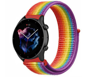 Strap-it Bracelet nylon Amazfit GTR 3 (Pro) (arc-en-ciel)