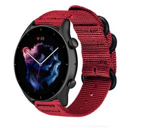 Strap-it Bracelet nylon boucle Amazfit GTR 3 (Pro) (rouge)