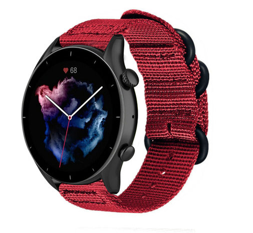Strap-it Strap-it Bracelet nylon boucle Amazfit GTR 3 (Pro) (rouge)