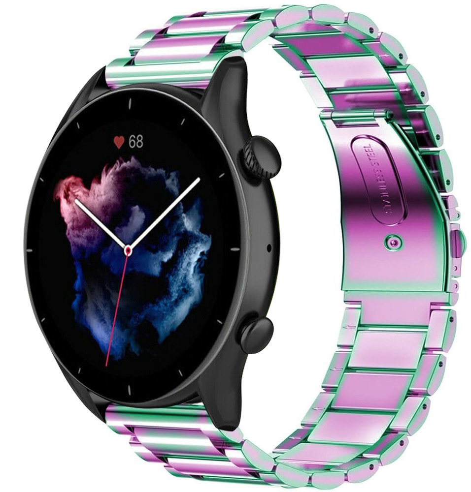 Strap-it Strap-it Bracelet acier Amazfit GTR 3 (Pro) (arc-en-ciel)