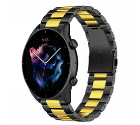 Strap-it Bracelet acier Amazfit GTR 3 (Pro) (noir/or)