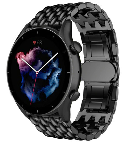 Strap-it Strap-it Bracelet acier dragon Amazfit GTR 3 (Pro) (noir)